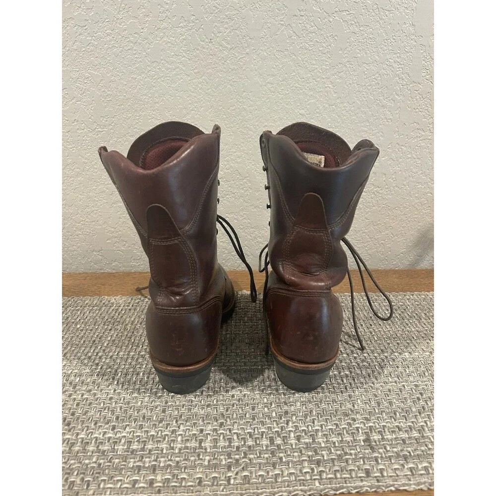 Chippewa Packer Logger Men’s Leather Boots Brown Size 8 D Kiltie Lace Up Western